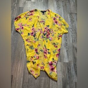 Polly & Esther Yellow Asymmetrical Tunic Coverup